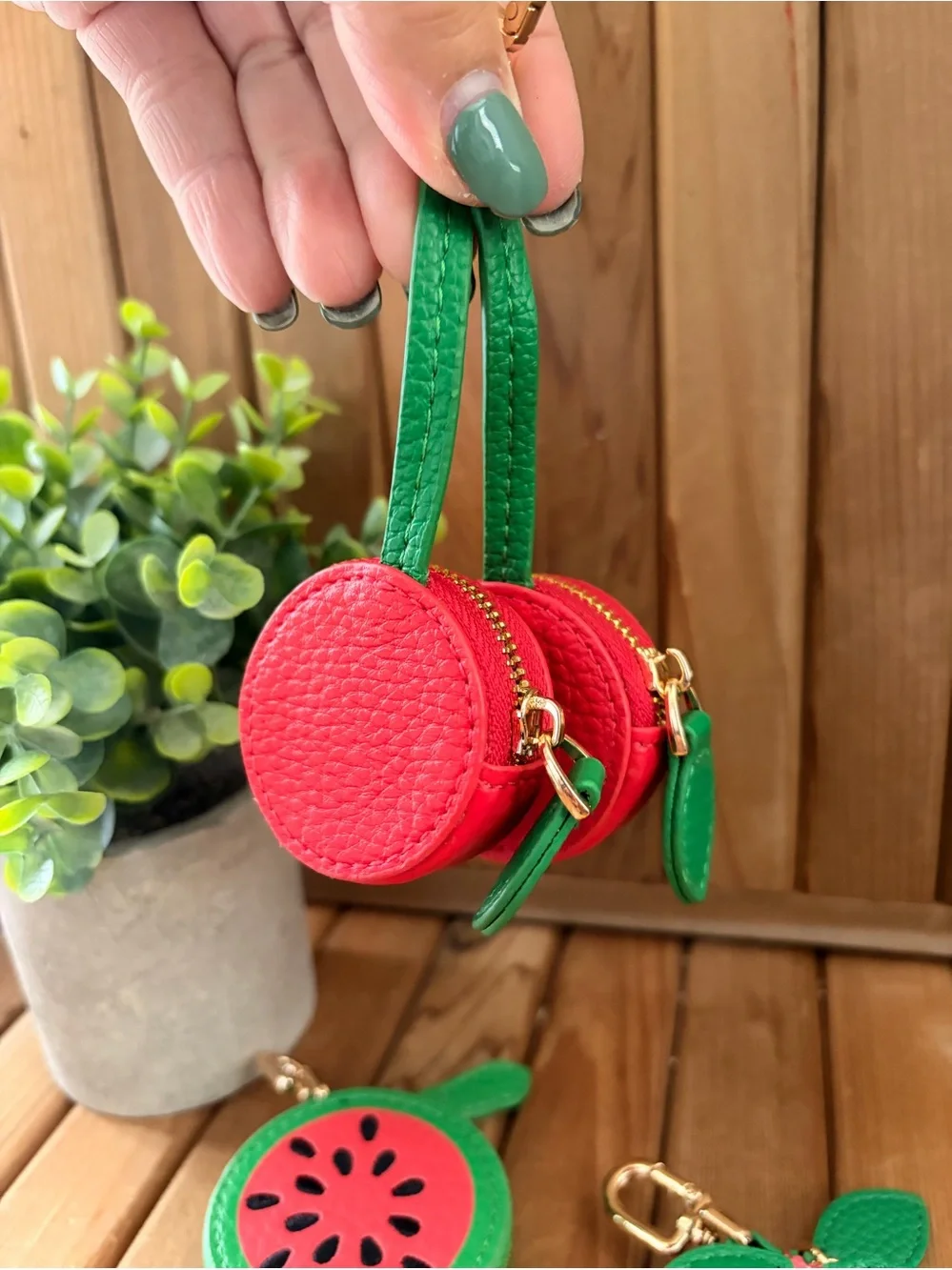 Playful Fruit Key Chain Charms w/Gold or Silver Hardware, Choose (1) One
